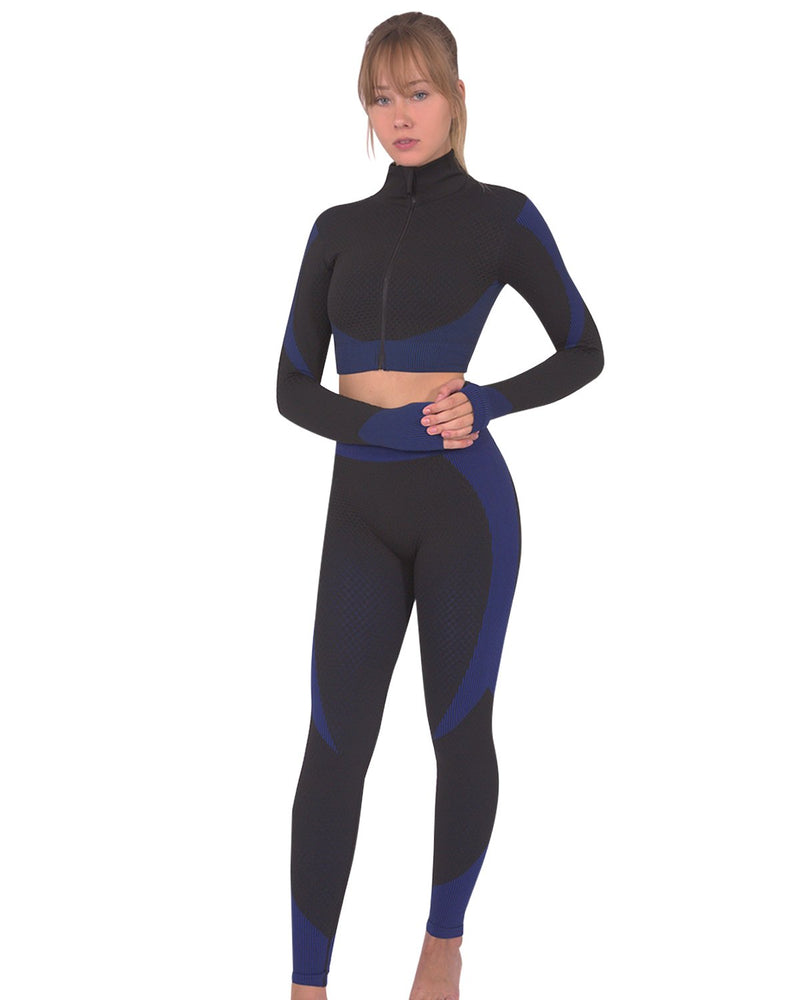 Trois Seamless Legging - Black With Navy