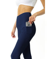 High Waisted Yoga Leggings - Navy Blue