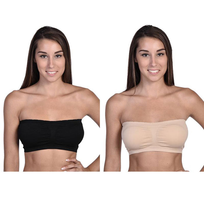 2-Pack Bandeaus - Black and Nude