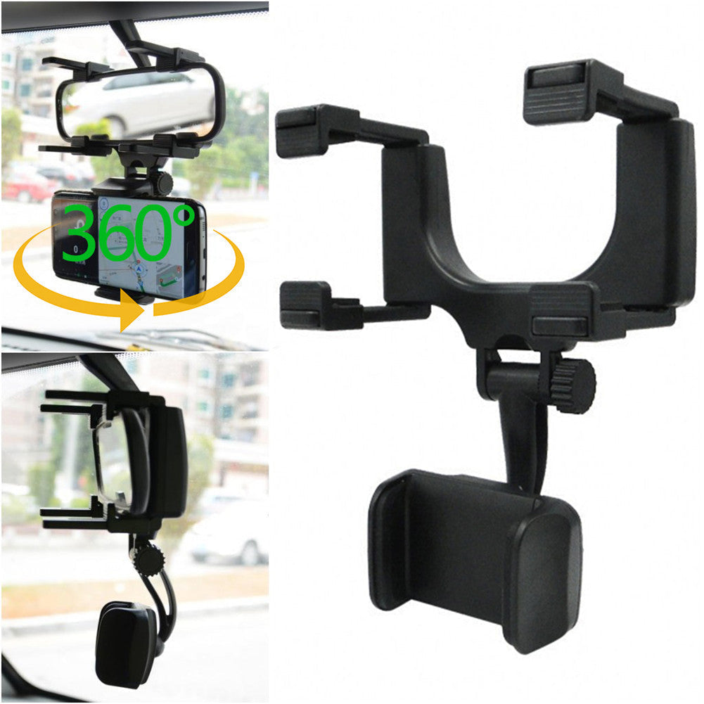 360° Rear-view Mirror Phone Mount.