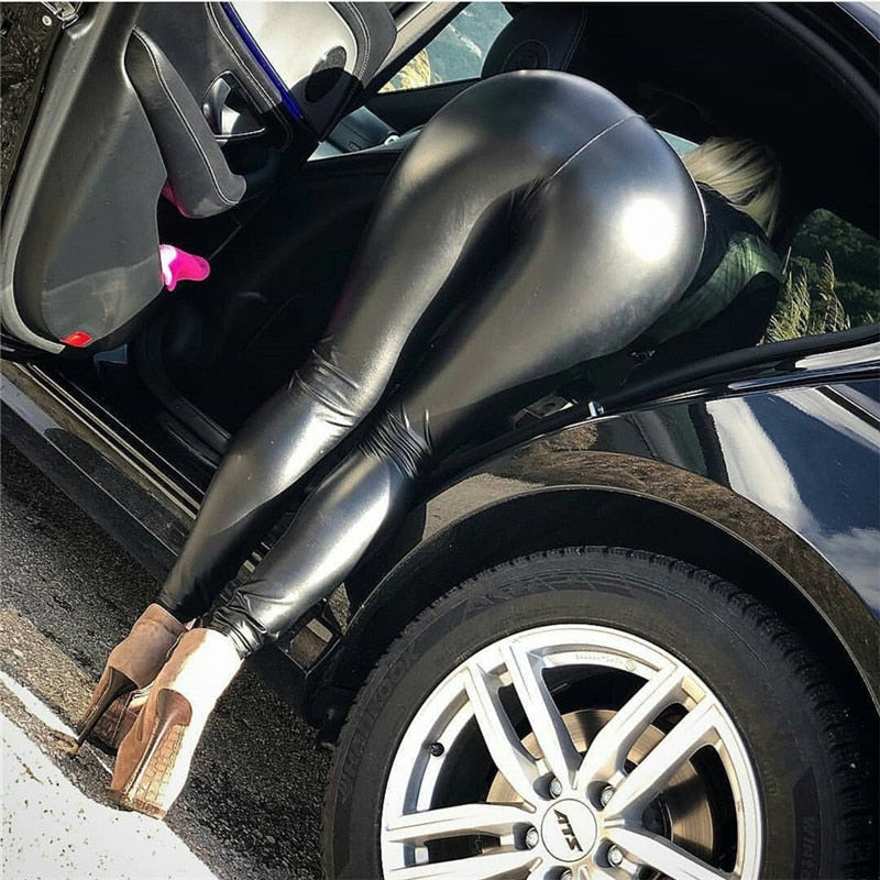 Sexy Hip Lifting Slim PU Leather Leggings