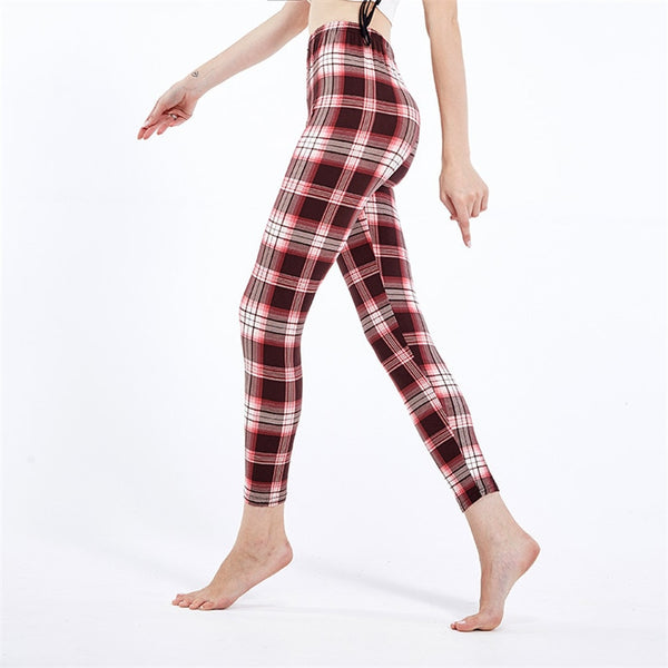 Fashion Plaid Printing Leggings