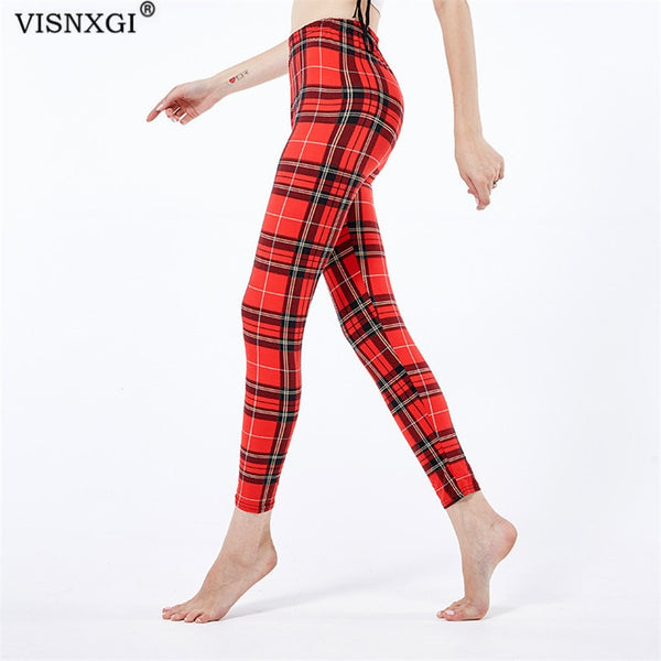 Fashion Plaid Printing Leggings